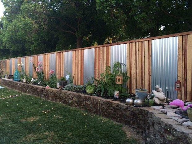 Diy Backyard Fancy Fence Ideas Abigal, How To Build Corrugated Metal Fence